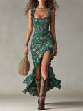 Verdiana - Abito maxi verde bohemien