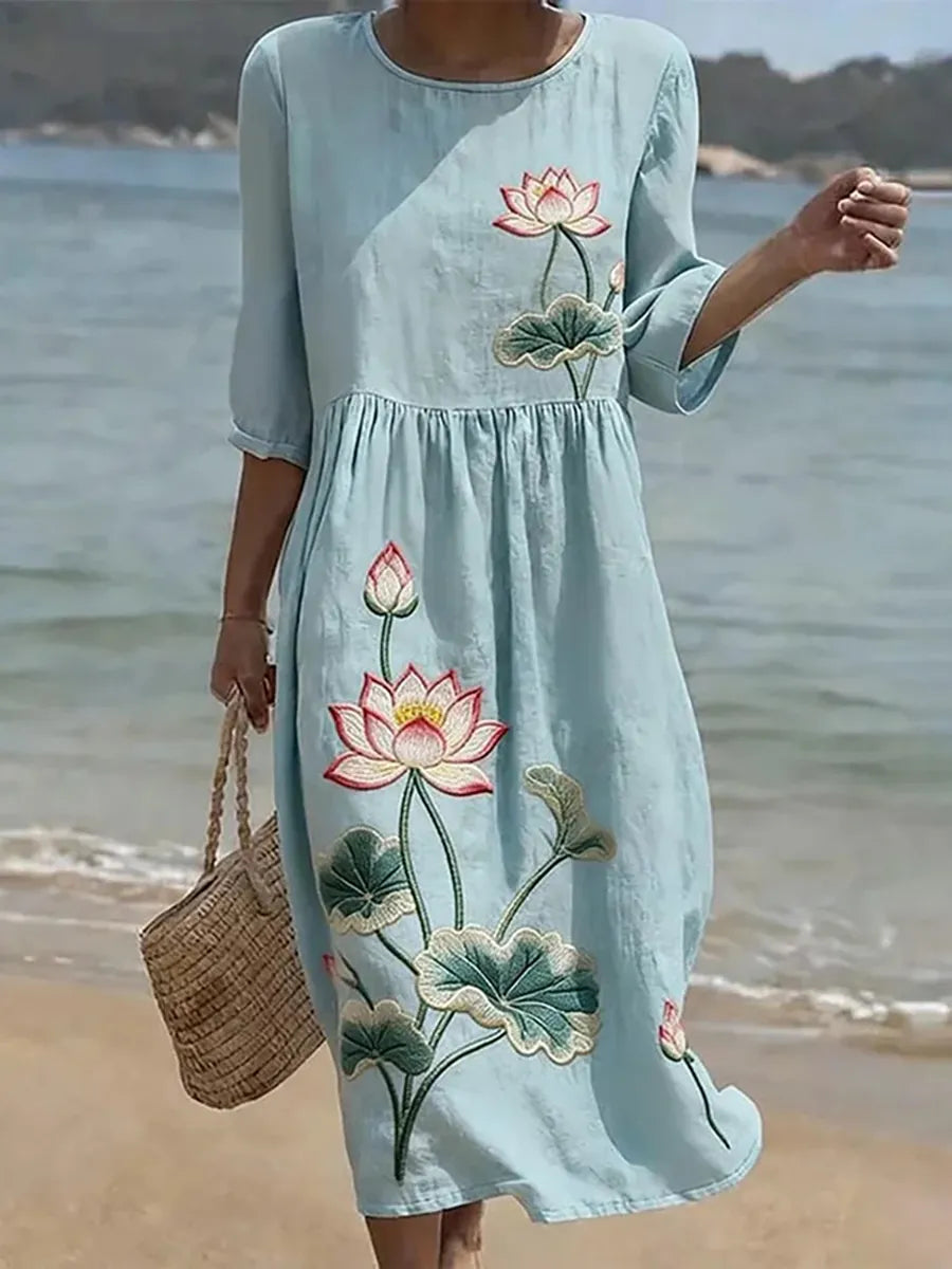 Vestito informale da donna con stampa floreale