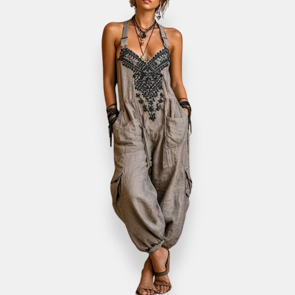 Erminilde | Salopette Boho Ricamata