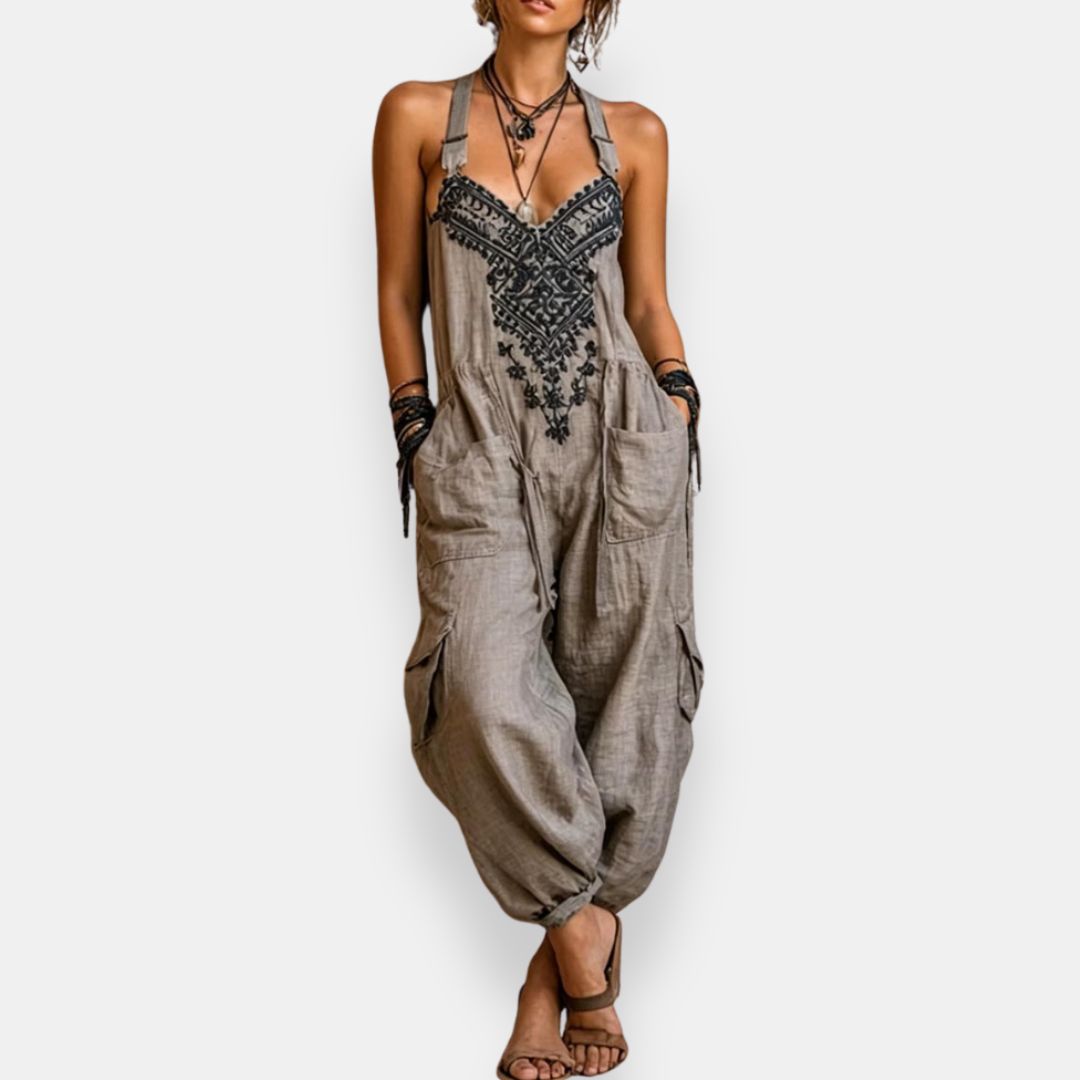 Erminilde | Salopette Boho Ricamata