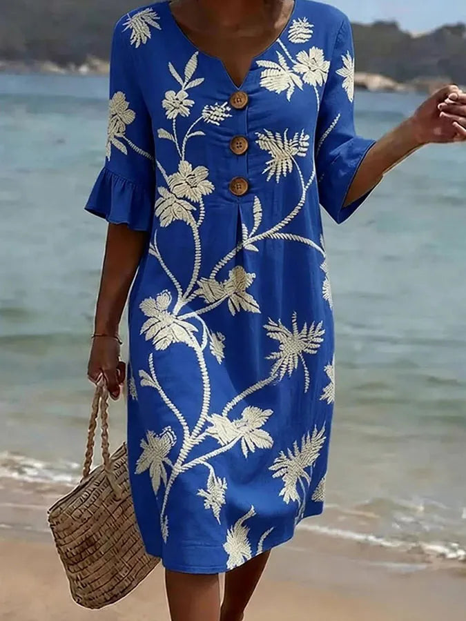 Vestito informale da donna con stampa floreale