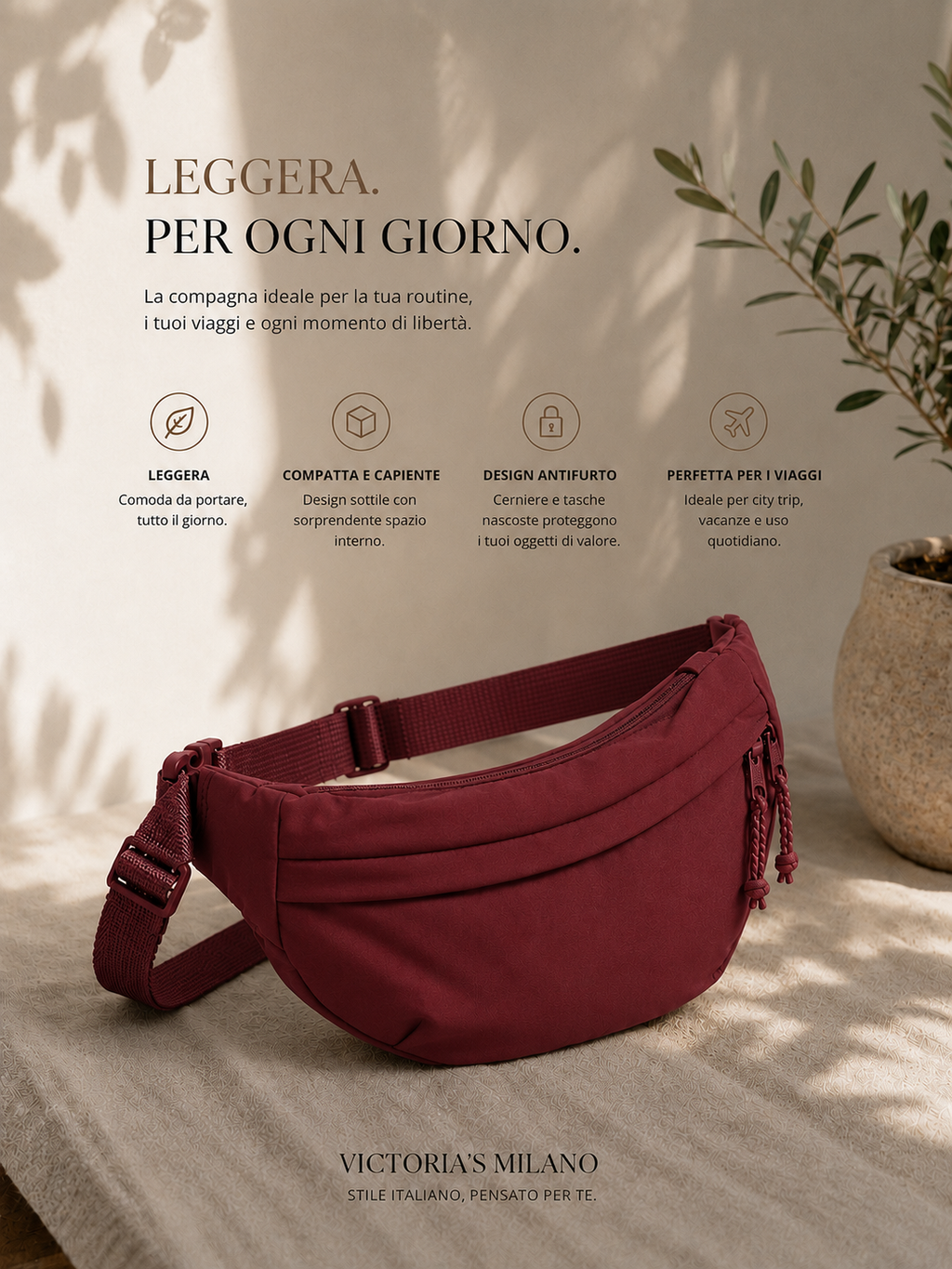 Rosa | Borsa a Spalla Bordeaux