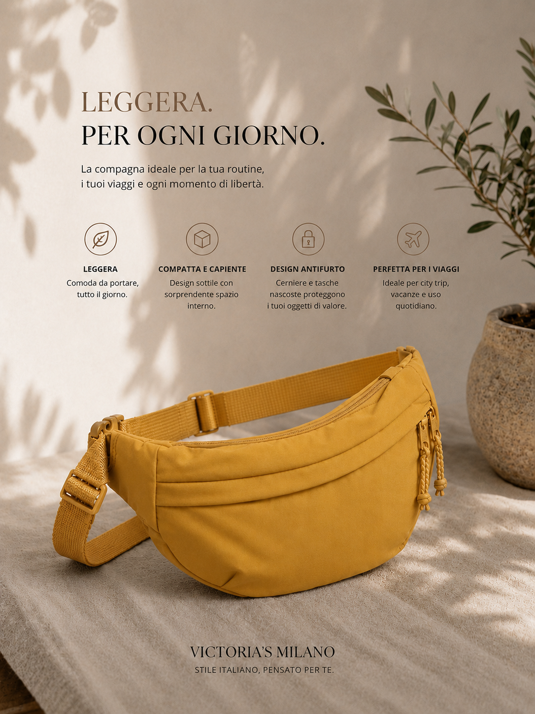 Luce | Borsa a Spalla Ocra