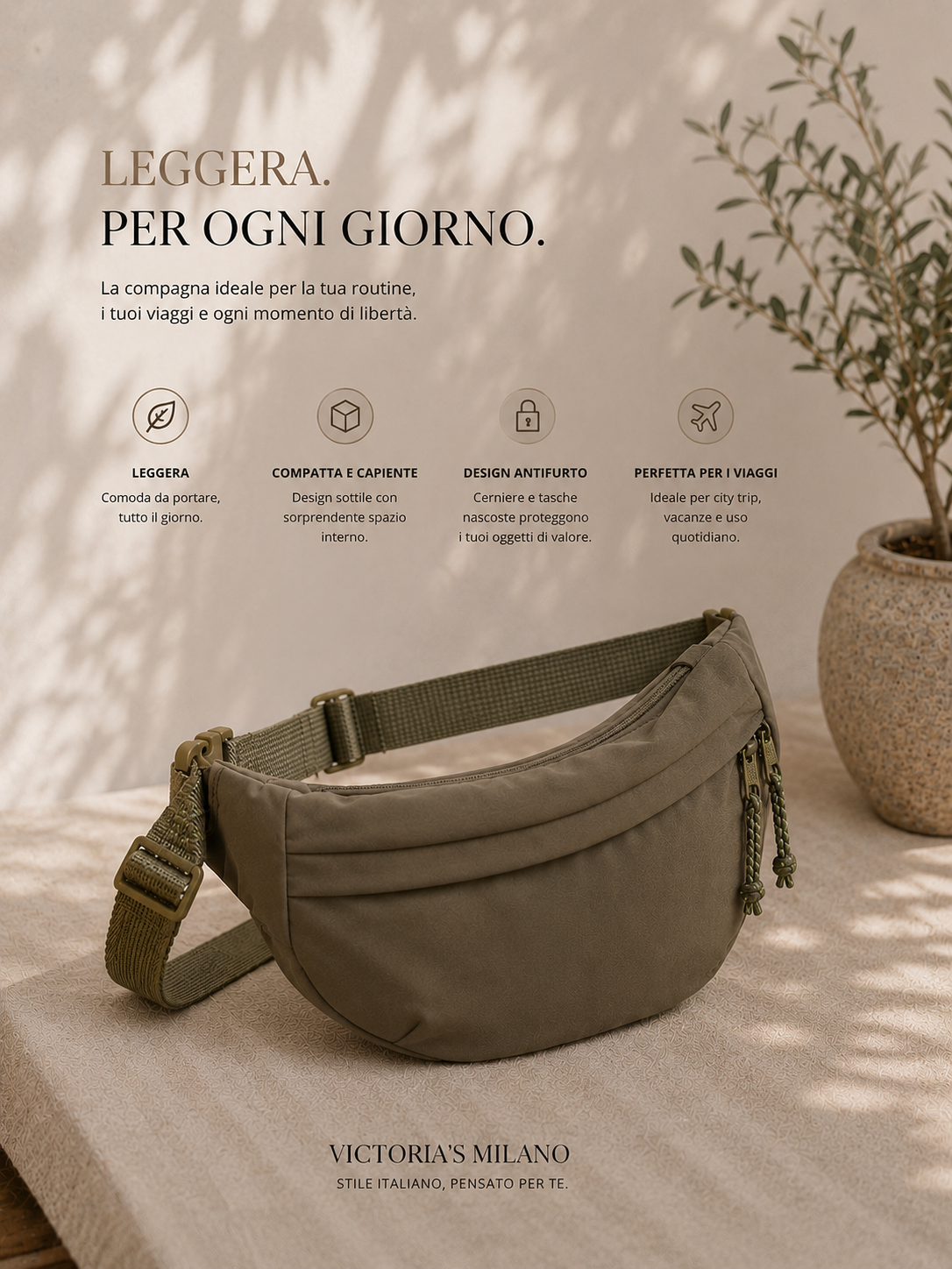 Viola | Borsa a Spalla Verde Oliva