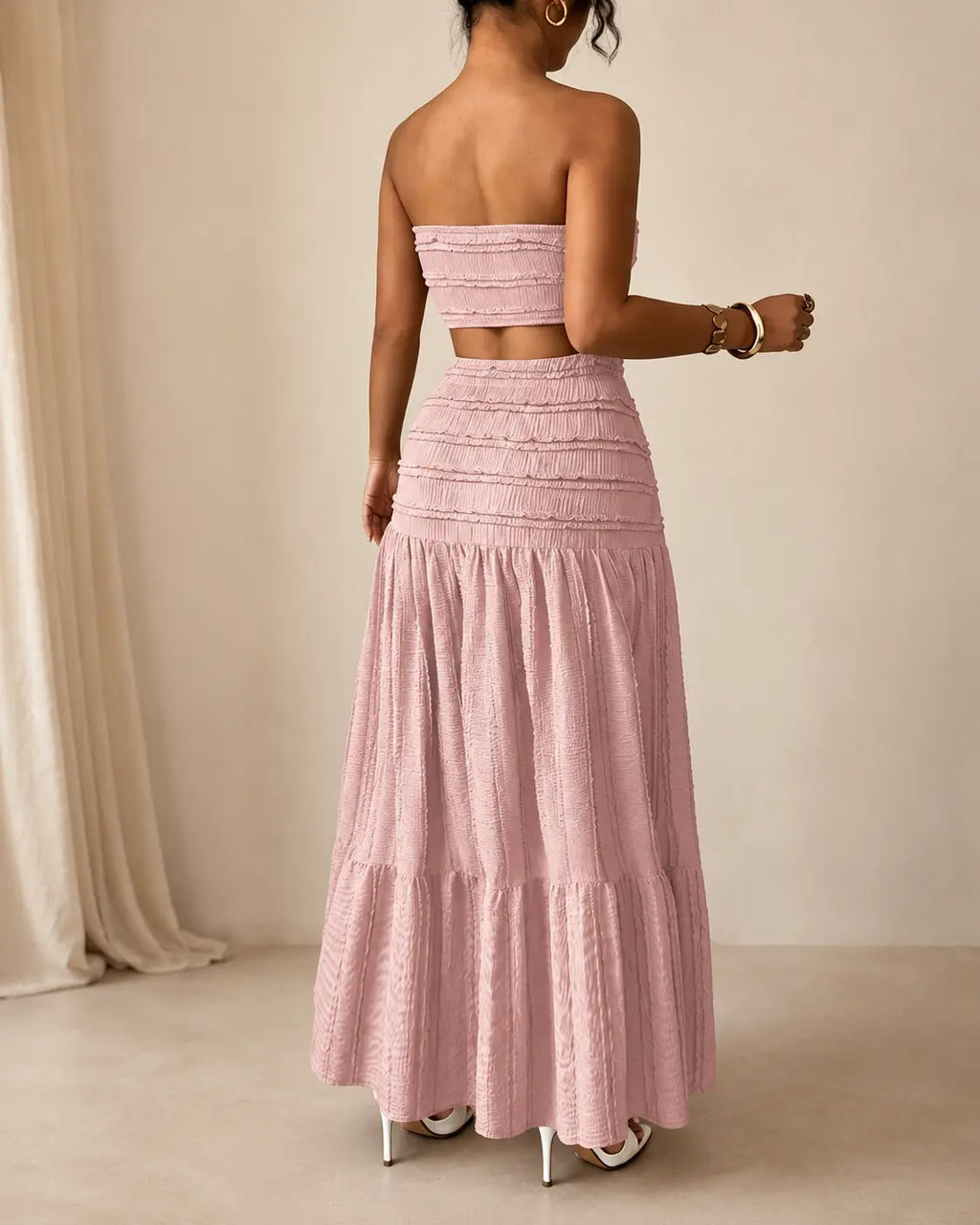 Aria | Set gonna maxi con smocking