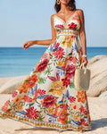 Marbella | Abito lungo Tropical Bloom