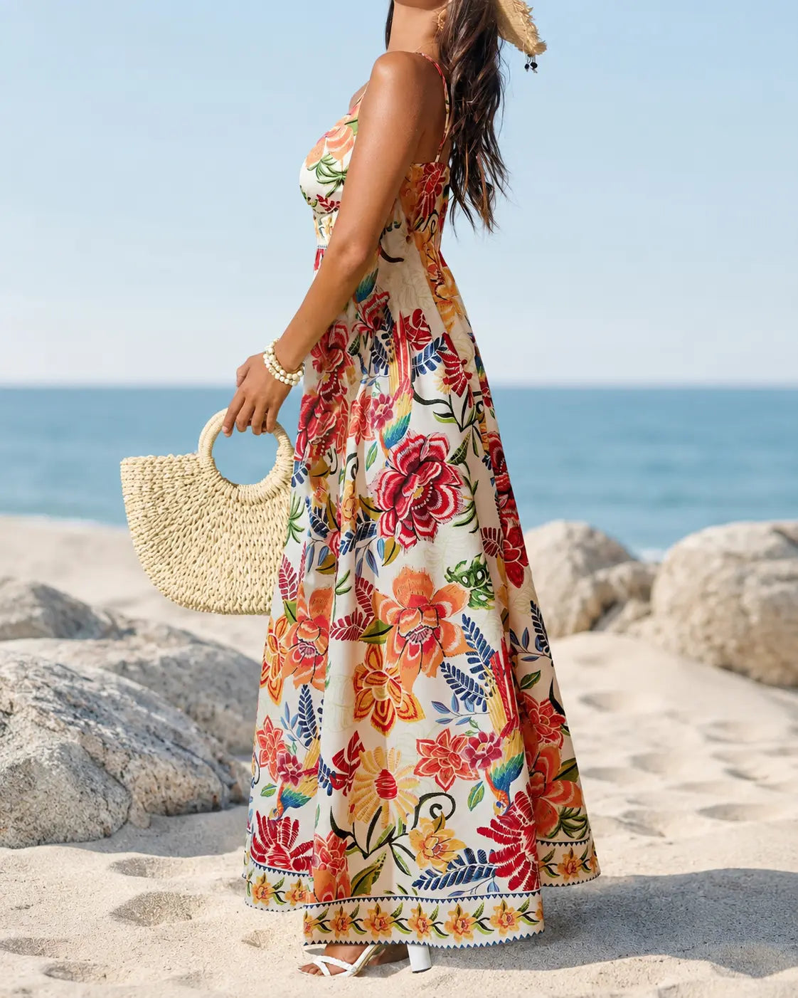 Marbella | Abito lungo Tropical Bloom