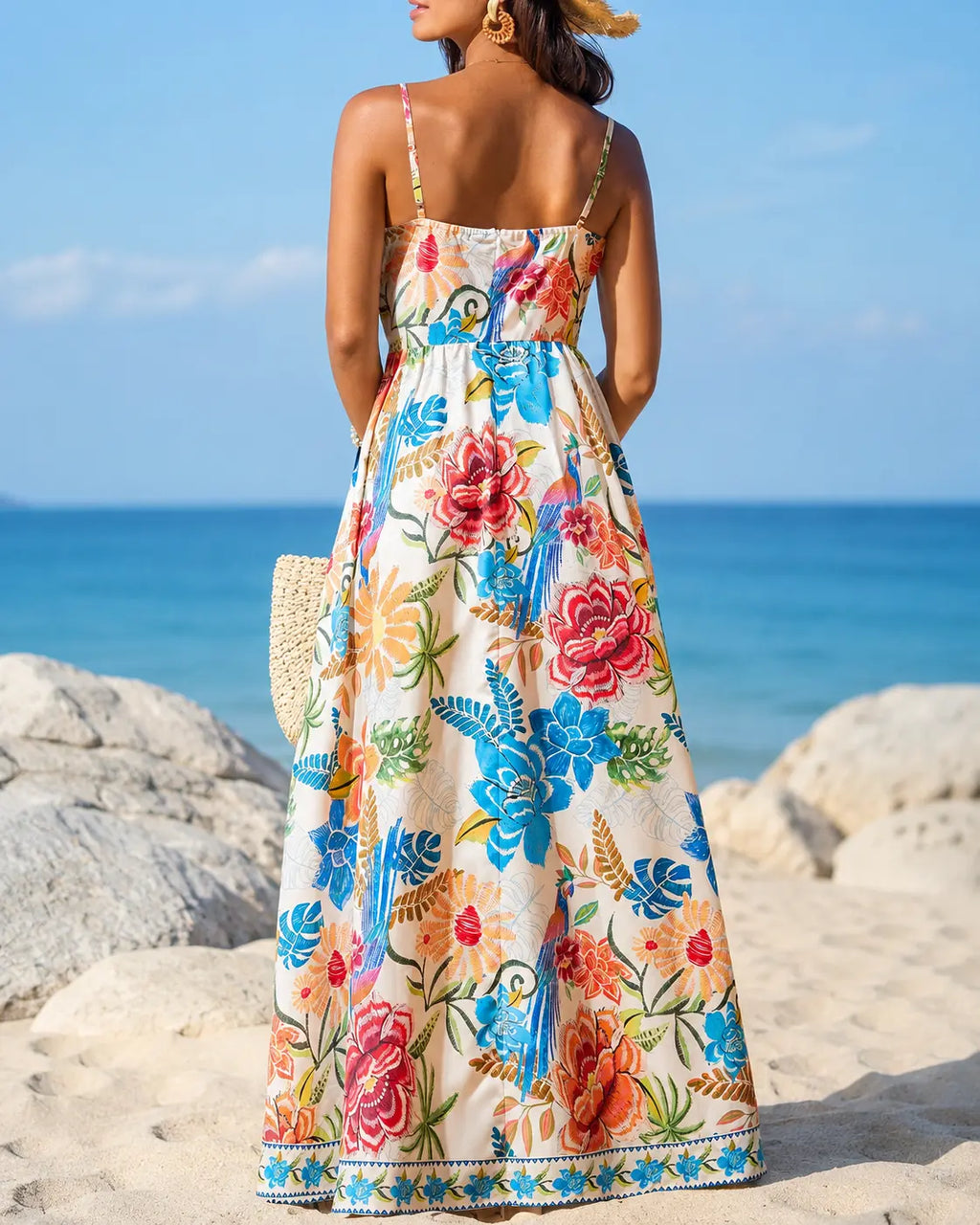 Marbella | Abito lungo Tropical Bloom