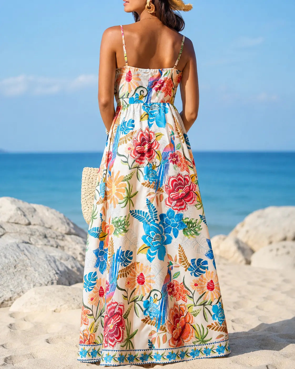 Marbella | Abito lungo Tropical Bloom