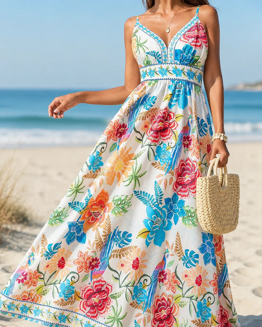Marbella | Abito lungo Tropical Bloom