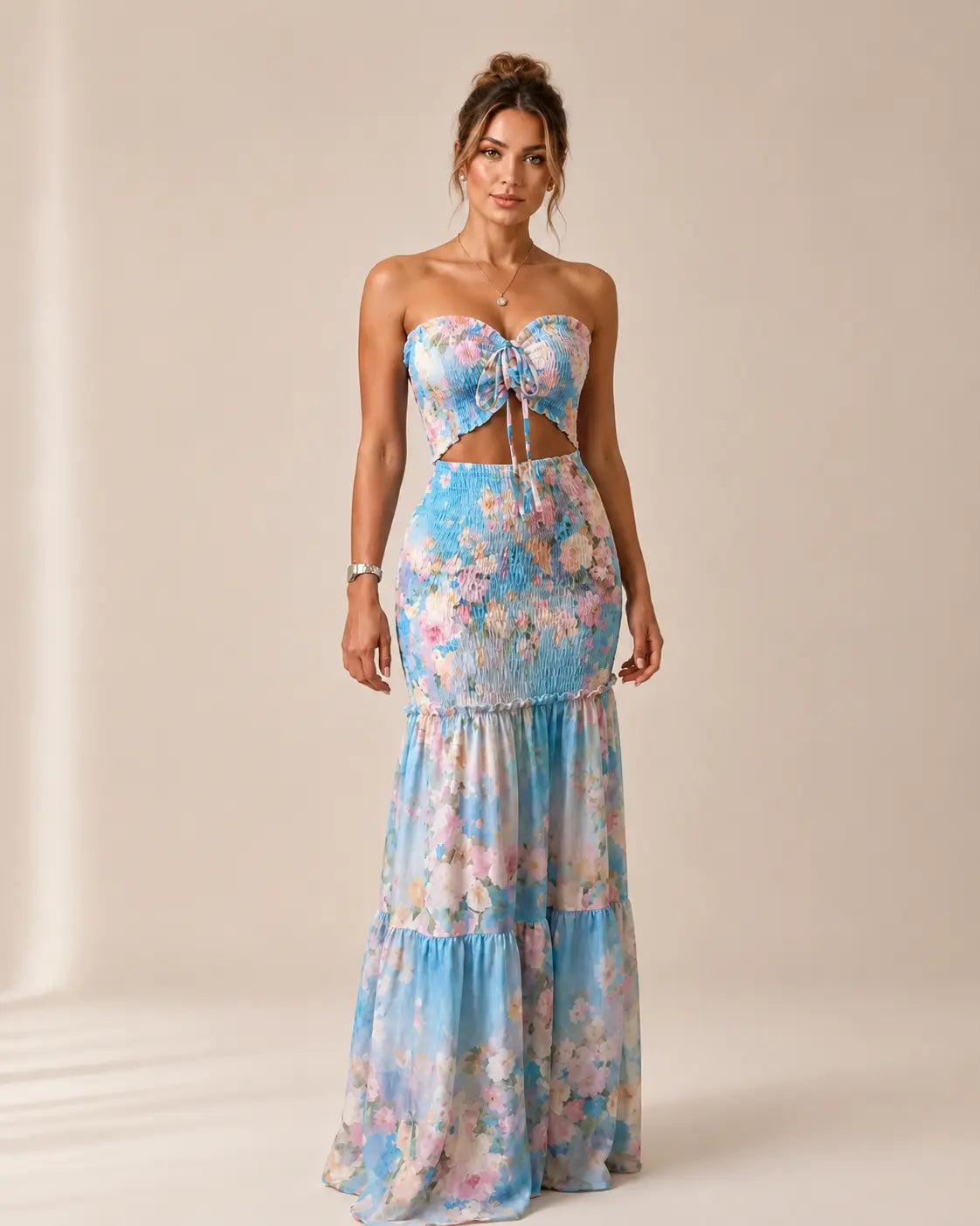 Alessia | Set Maxi Tropicale con nodo sul davanti