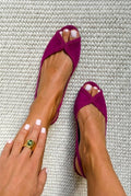 Ballerine slingback punta aperta scamosciate chic Fucsia