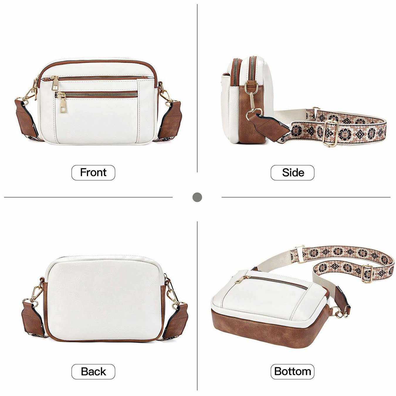 Borsa a tracolla in pelle raffinata Camille