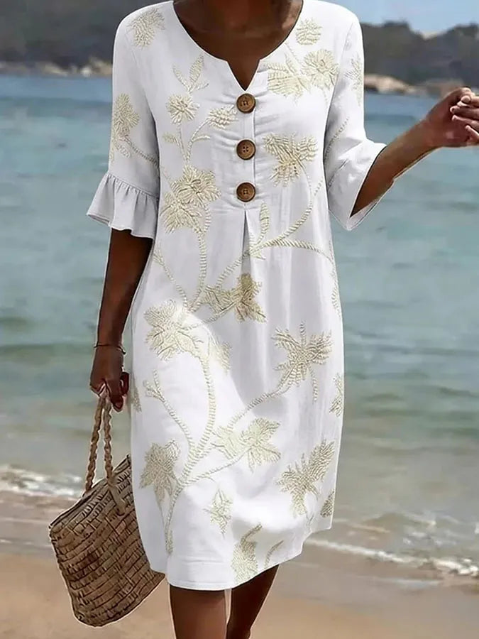 Vestito informale da donna con stampa floreale