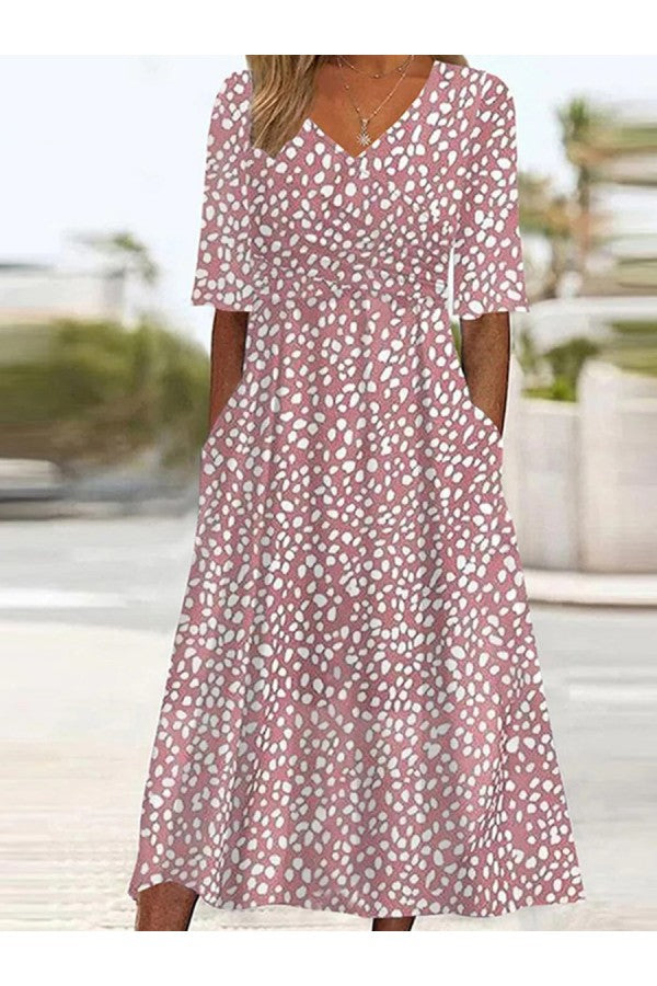 COLETTE | ABITO MIDI ELEGANTE A POIS SNELLENTE IN VITA