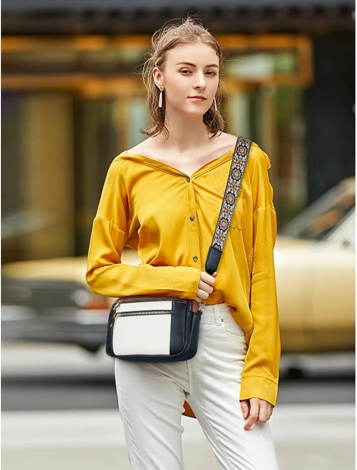 Borsa a tracolla in pelle raffinata Camille